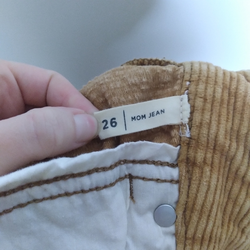 PacSun Mustard Yellow Corduroy Mom Jean High Waist Pants Size 26 - Picture 9 of 10